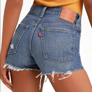 Vintage Levi Cutoff Distressed Blue Jean Shorts